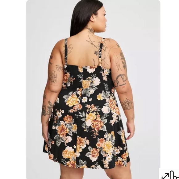 NWT Torrid Mini Stretch Challis Strip Dress - Picture 4 of 5